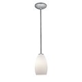 Access Lighting Champagne, LED Pendant, Brushed Steel Finish, Opal Glass 28012-3R-BS/OPL
